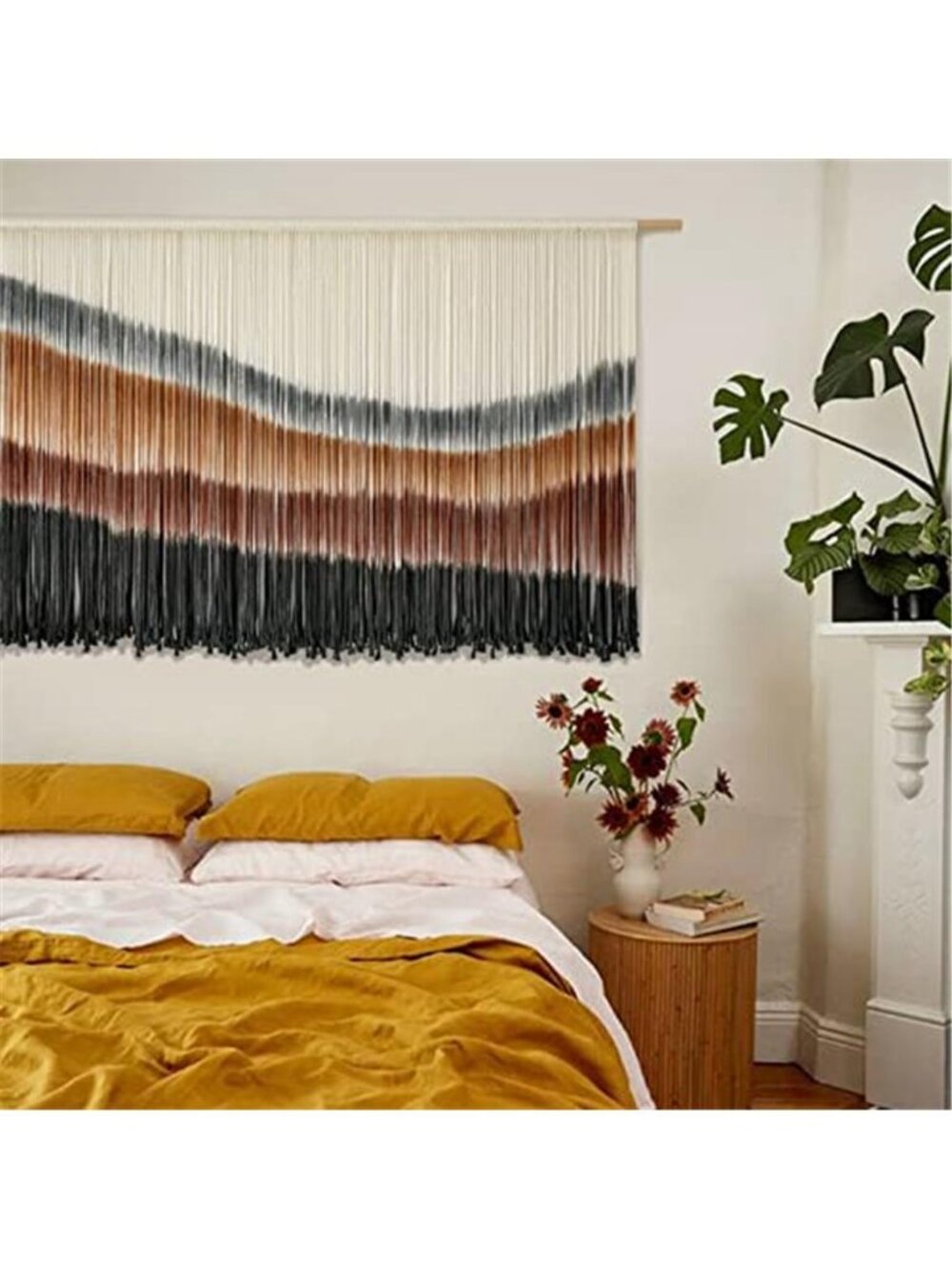 Flber Macrame Wall Hanging Macrame Wall Decor Large-Scale Tie-Dye Tapestry - Picture 3 of 7